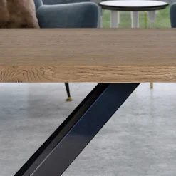 Tavolo in Placcato di Rovere Massellato e Metallo Made in Italy - Seoul