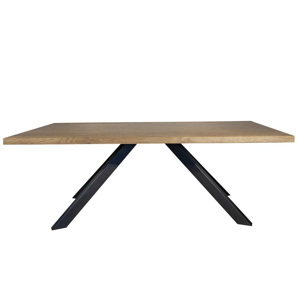 Tavolo in Placcato di Rovere Massellato e Metallo Made in Italy - Seoul