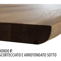 Tavolo in Rovere Nodato con Base in Metallo Made in Italy - Sebastiano