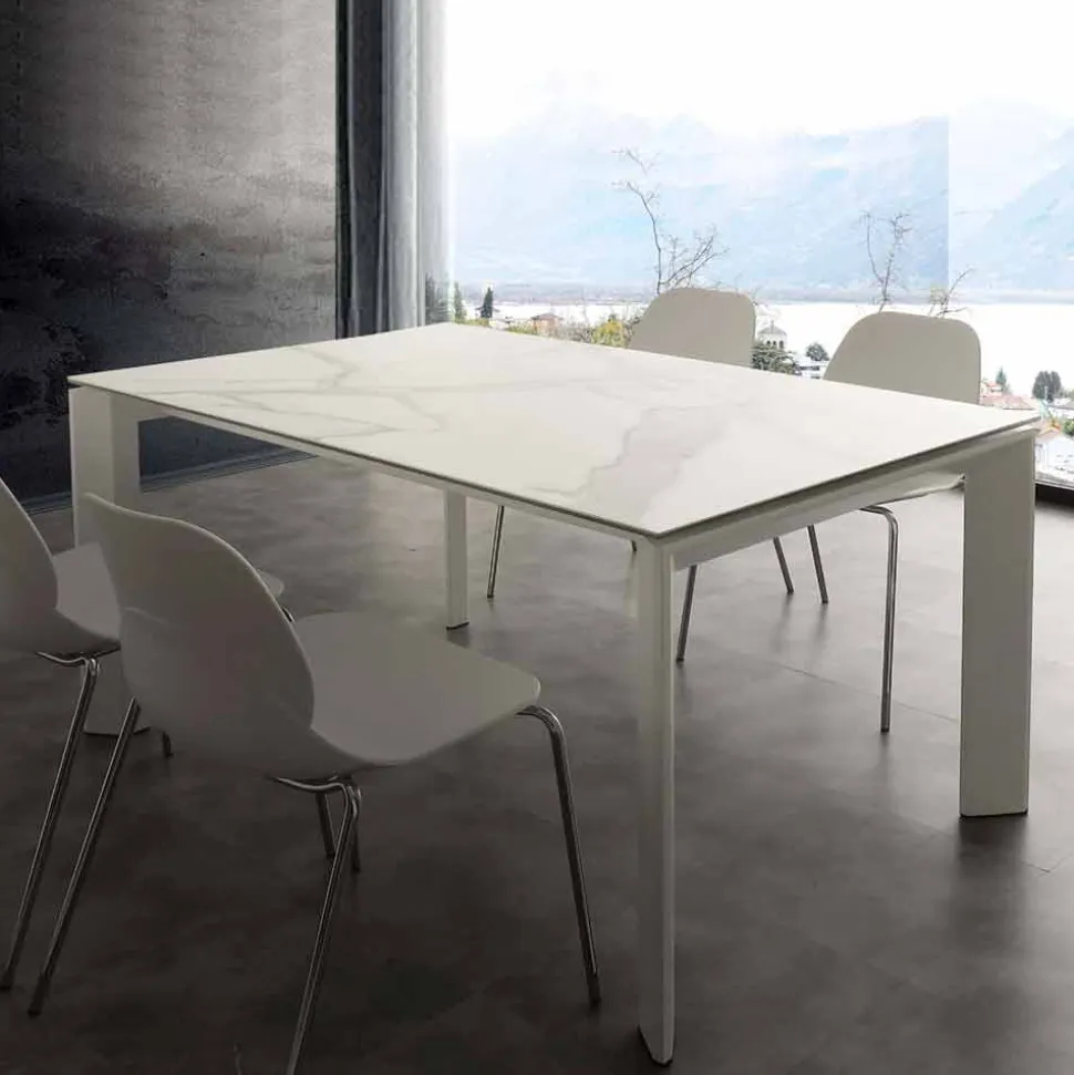 Tavolo in vetroceramica allungabile a libro fino a 240 cm Terni
