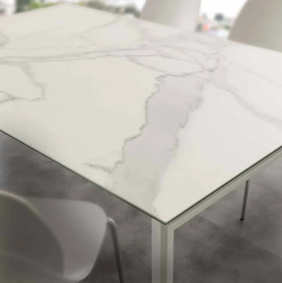 Tavolo in vetroceramica allungabile a libro fino a 240 cm Terni