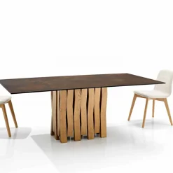 Tavolo in vetroceramica di moderno design fatto in Italia, Egisto