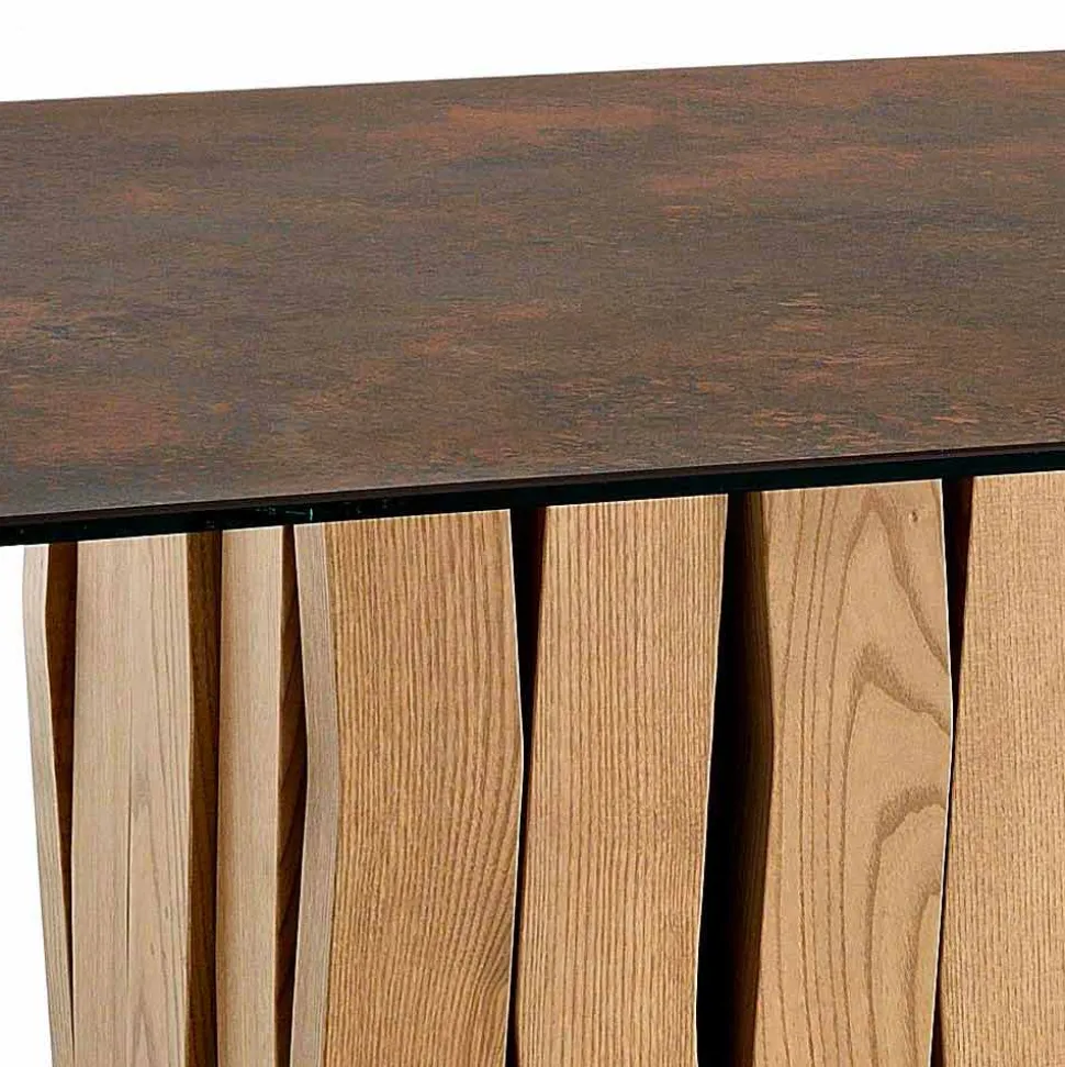 Tavolo in vetroceramica di moderno design fatto in Italia, Egisto