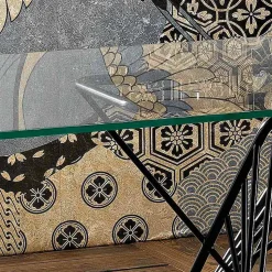 Tavolo in vetro temperato di design moderno fatto in Italia, Mitia