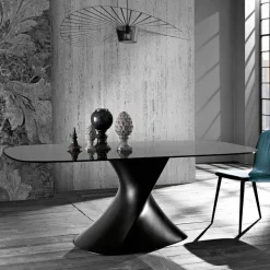 Tavolo in vetro temperato di moderno design prodotto in Italia, Clark