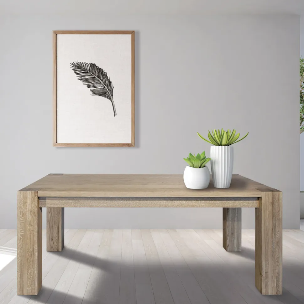 Tavolo Living Allungabile in Placcato di Rovere Nodato Made in Italy – Durin