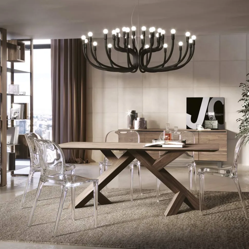 Tavolo Living in Massello Vero di Noce Nodato Made in Italy – Boromir