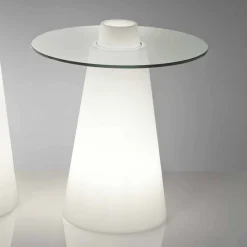 Tavolo luminoso design moderno Slide Peak H80 cm in polietilene vetro