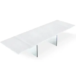 Tavolo Moderno Allungabile a 300 cm in Laminato e Vetro Made in Italy – Strappo
