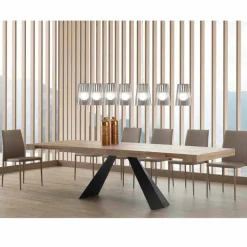 Tavolo Moderno Allungabile Fino a 260/280 cm in Legno e Metallo - Teramo