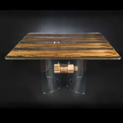 Tavolo moderno in legno di Briccola Veneziana e vetro