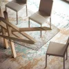 Tavolo moderno in vetro e rovere naturale prodotto in Italia Acciano