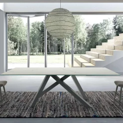 Tavolo Moderno Rettangolare in Ceramica e Acciaio Made in Italy – Settimmio