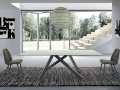 Tavolo Moderno Rettangolare in Ceramica e Acciaio Made in Italy – Settimmio