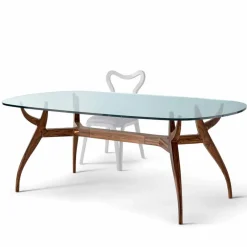 Tavolo ovale da pranzo in legno design moderno, L197xP109 cm, Fraco