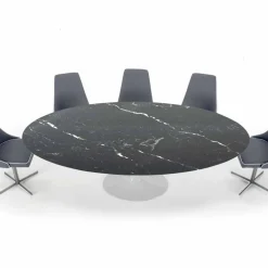 Tavolo Ovale Moderno in Marmo Carrara o Nero Marquinia Made in Italy – Dollars