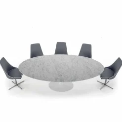 Tavolo Ovale Moderno in Marmo Carrara o Nero Marquinia Made in Italy – Dollars