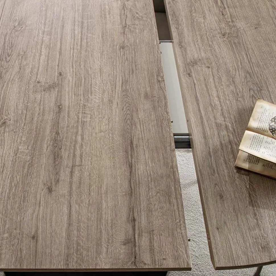 Tavolo per Sala da Pranzo con Piano Rotondo Allungabile Fino a 170 cm - Moreno