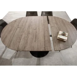 Tavolo per Sala da Pranzo con Piano Rotondo Allungabile Fino a 170 cm - Moreno