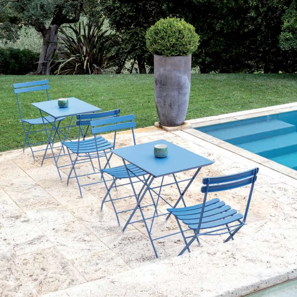 Tavolo Pieghevole Giardino in Acciaio Zincato Fabbricato in Italia - Akila