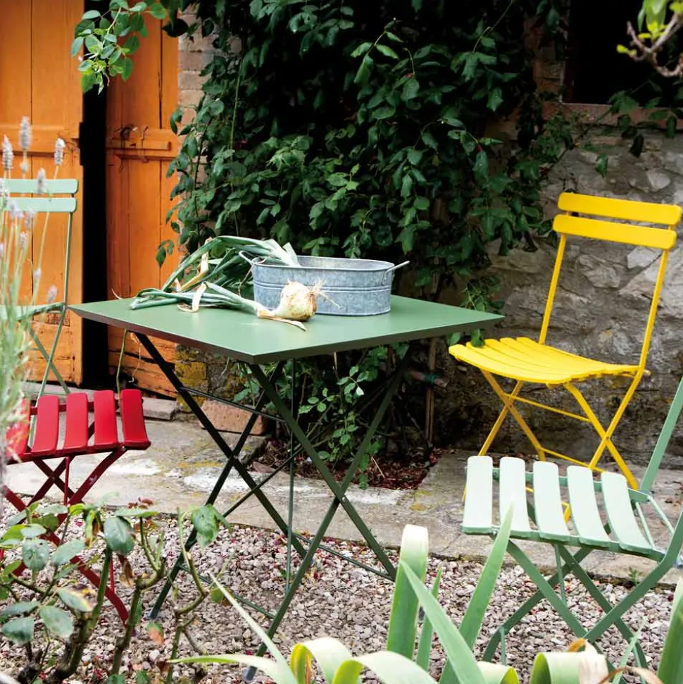 Tavolo Pieghevole Giardino in Acciaio Zincato Fabbricato in Italia - Akila
