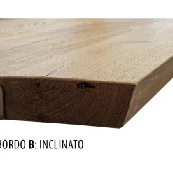 Tavolo Placcato in Rovere Nodato Squadrato e Base in Metallo Made in Italy - Pilar