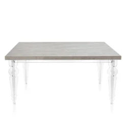 Tavolo Pranzo Allungabile a 255 cm in Plexiglass e Legno Made in Italy - Francoise