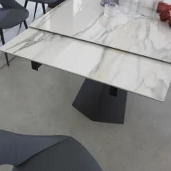 Tavolo Pranzo Allungabile Fino 270 cm con Piano Vetro Ceramica - Trasimeno