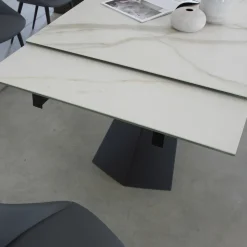 Tavolo Pranzo Allungabile Fino 270 cm con Piano Vetro Ceramica - Trasimeno