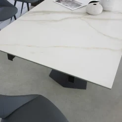 Tavolo Pranzo Allungabile Fino 270 cm con Piano Vetro Ceramica - Trasimeno