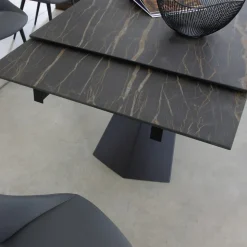 Tavolo Pranzo Allungabile Fino 270 cm con Piano Vetro Ceramica - Trasimeno