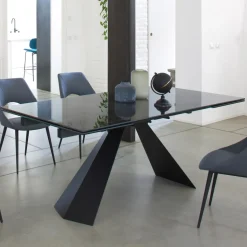 Tavolo Pranzo Allungabile Fino 270 cm con Piano Vetro Ceramica - Trasimeno