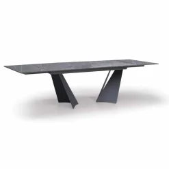 Tavolo Pranzo Allungabile Fino a 294 cm in Gres e Metallo Made in Italy - Nuzzio
