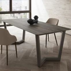Tavolo Pranzo Fisso in Metallo e Hpl Stratificato Made in Italy - Bastiano