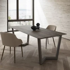 Tavolo Pranzo Fisso in Metallo e Hpl Stratificato Made in Italy - Bastiano