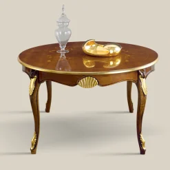 Tavolo Pranzo Rotondo Allungabile 240 cm in Legno Made in Italy - Baroque