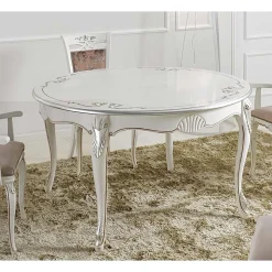 Tavolo Pranzo Rotondo Allungabile 240 cm in Legno Made in Italy - Baroque