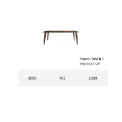 Tavolo Pranzo Struttura e Piano in Legno Massello Made in Italy - Giustino