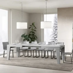 Tavolo Quadrato Allungabile a 440 cm in Legno Made in Italy - Fiore