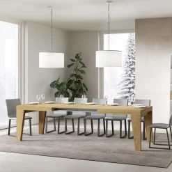Tavolo Quadrato Allungabile a 440 cm in Legno Made in Italy - Fiore