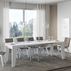 Tavolo Quadrato Allungabile a 246 cm in Legno Made in Italy - Fiore