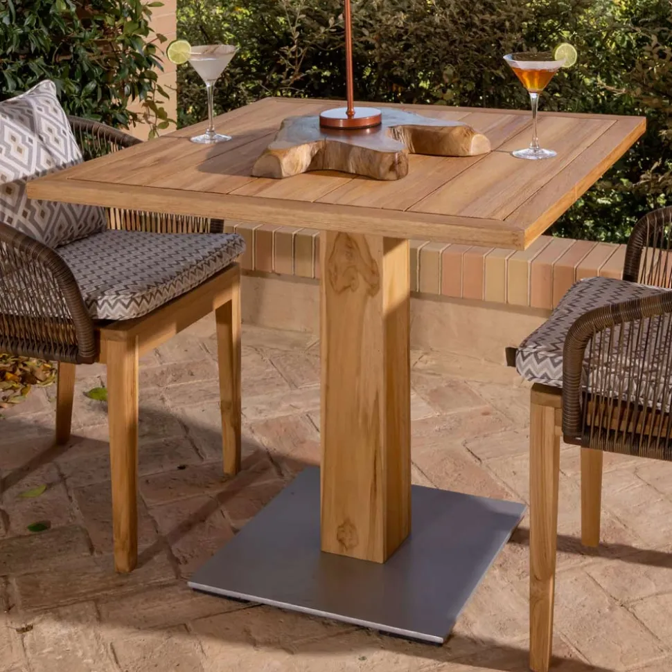 Tavolo Quadrato da Esterno in Teak e Metallo - Marie