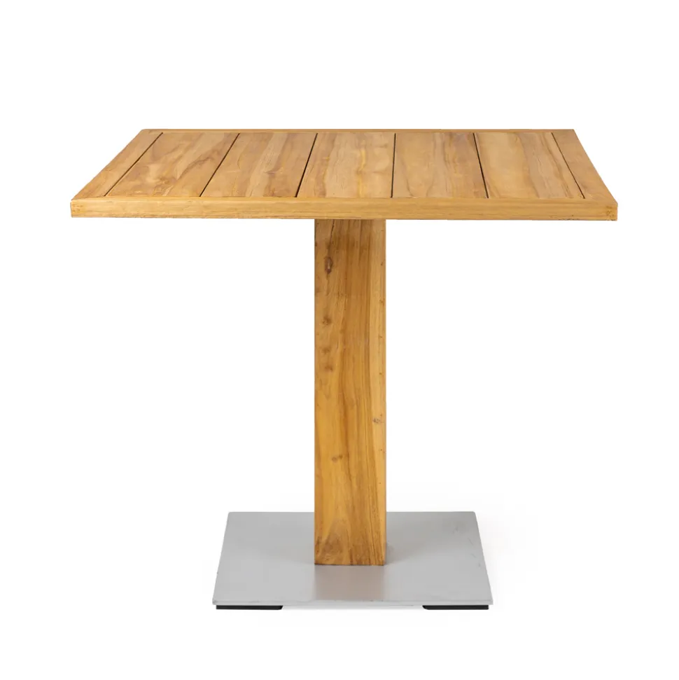 Tavolo Quadrato da Esterno in Teak e Metallo - Marie