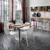 Tavolo Quadrato in HPL Metallo Inox Satinato Made in Italy - Lente