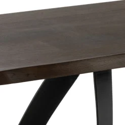 Tavolo Rettangolare con Piano in Rovere Impiallacciato e Base in Alluminio - Logan