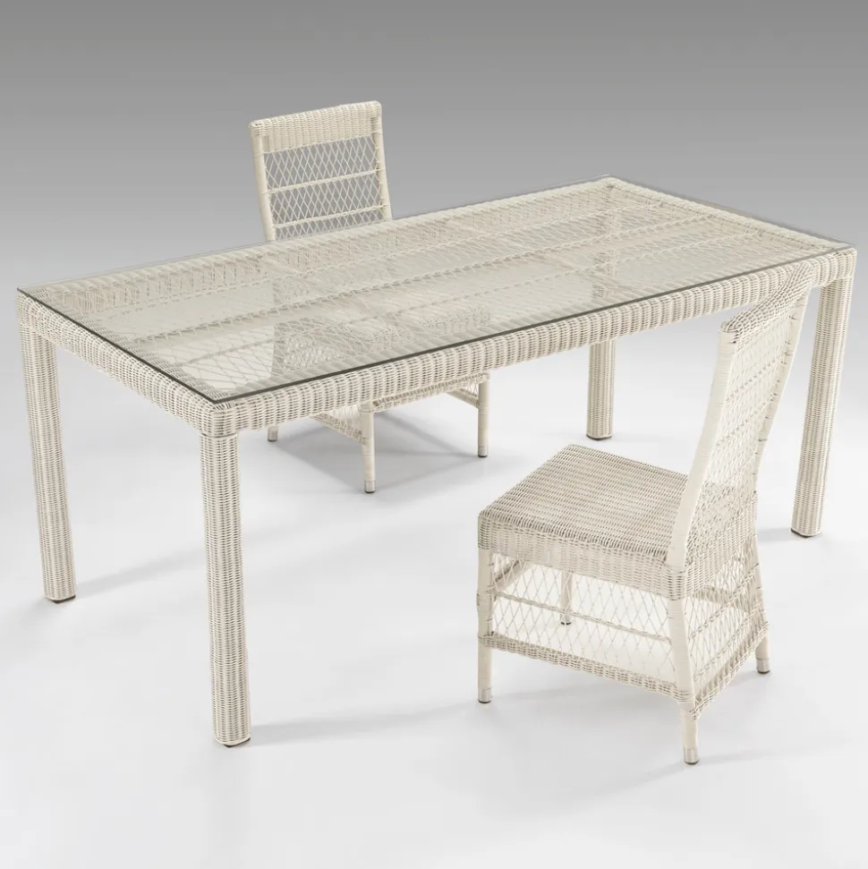 Tavolo Rettangolare da Giardino con 2 Poltroncine e 4 Sedie - Gigi