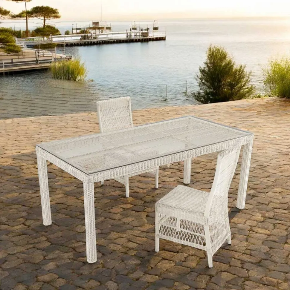 Tavolo Rettangolare da Giardino con 2 Poltroncine e 4 Sedie - Gigi