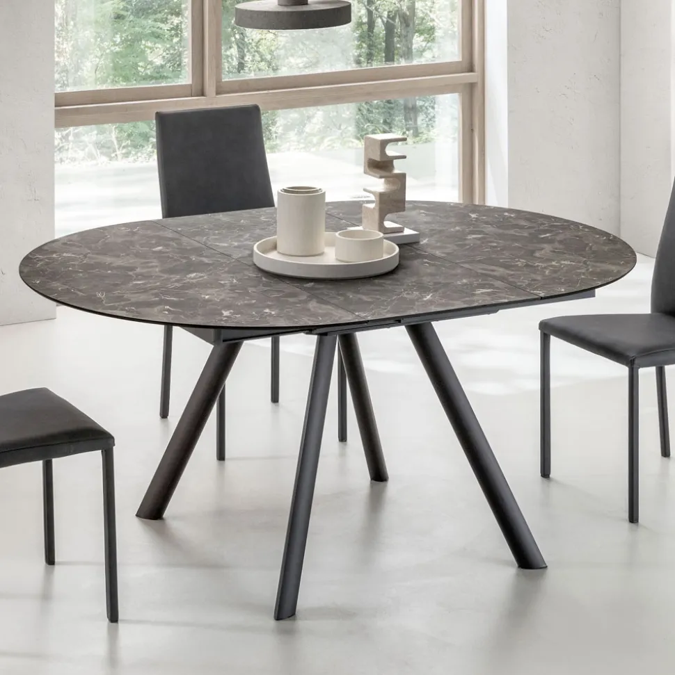 Tavolo Rotondo Allungabile a 170 cm in HPL Stratificato - Convivio