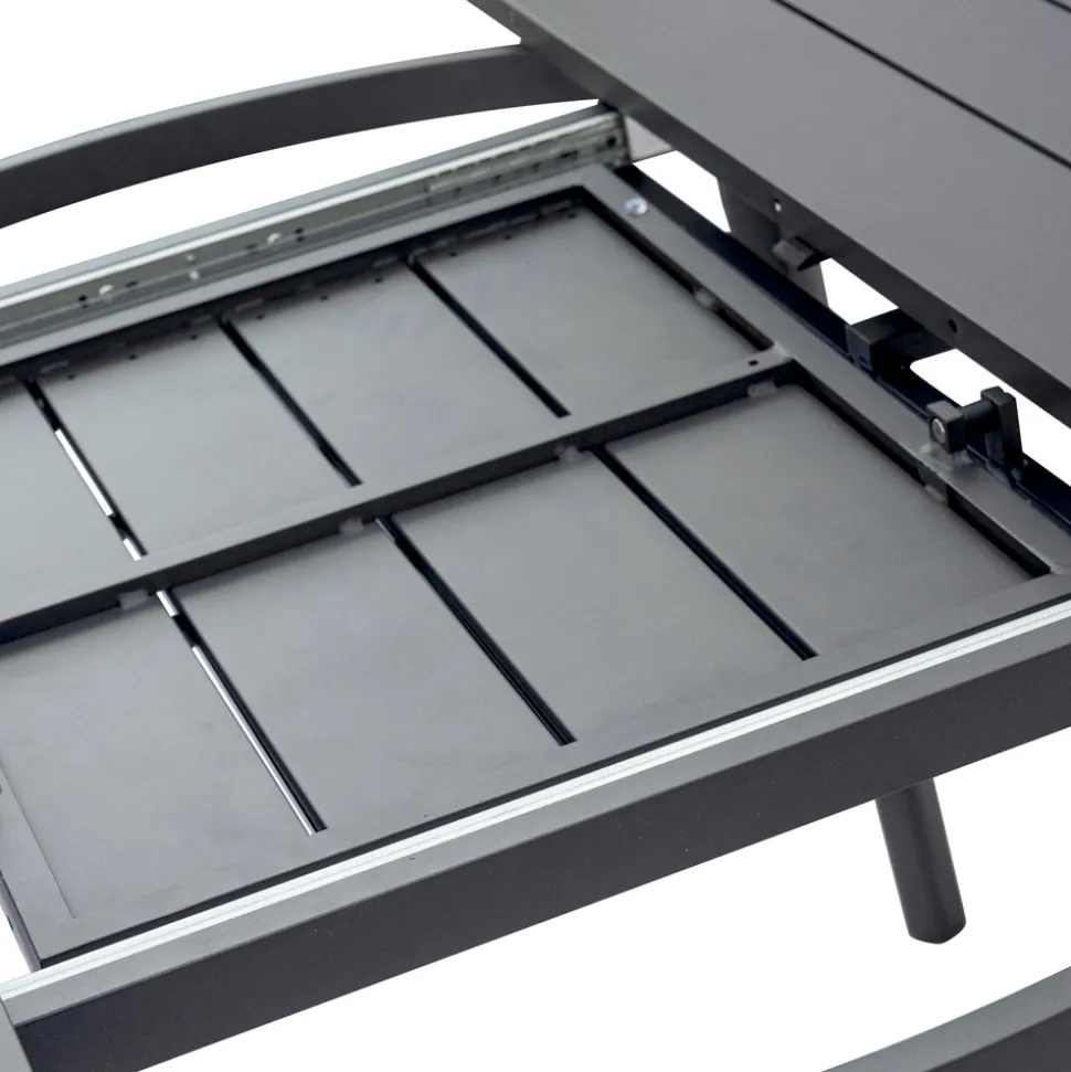 Tavolo Rotondo Allungabile a 170 cm in Alluminio Antracite - Rivara