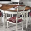 Tavolo Rotondo Allungabile con Intarsio e 4 Sedie Made in Italy - Alite